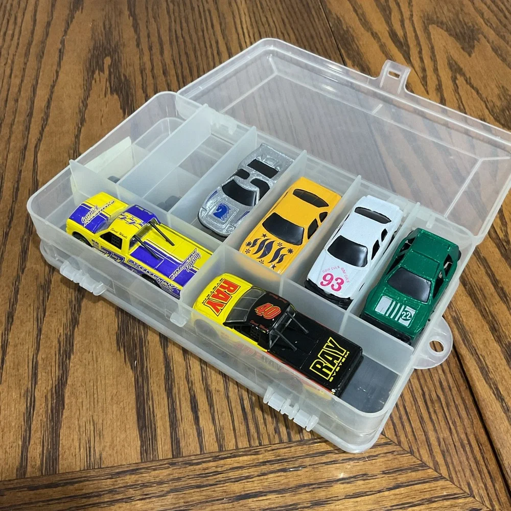 Set of 12 Die-Cast Toy Cars in 2 sided Storage Case